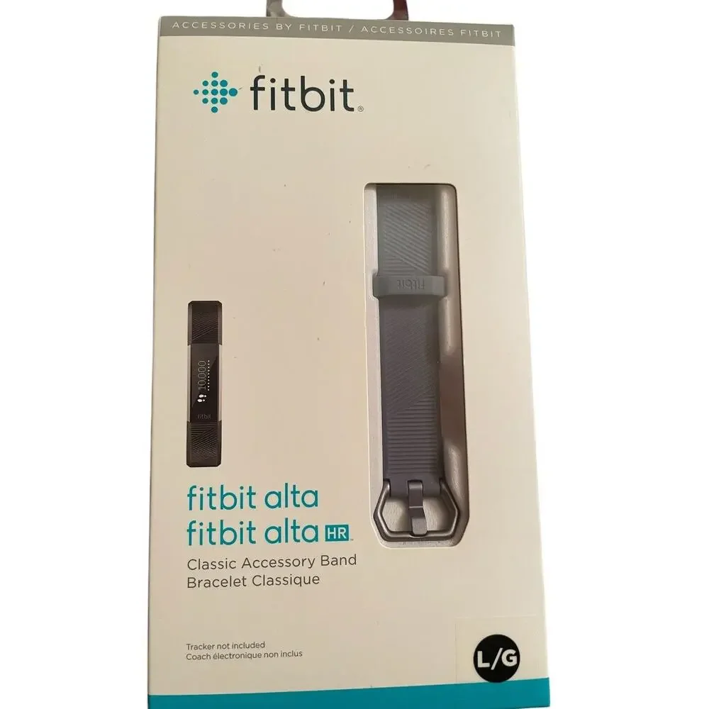 𝅺Fitbit Alta/ Alta HR Classic Band Bracelet Accessory Womans Large Gray NIB
